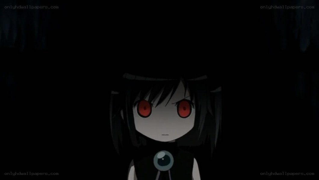 anime character with red eyes