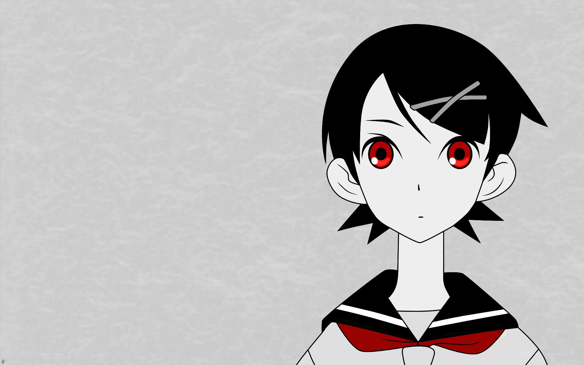 anime character with red eyes