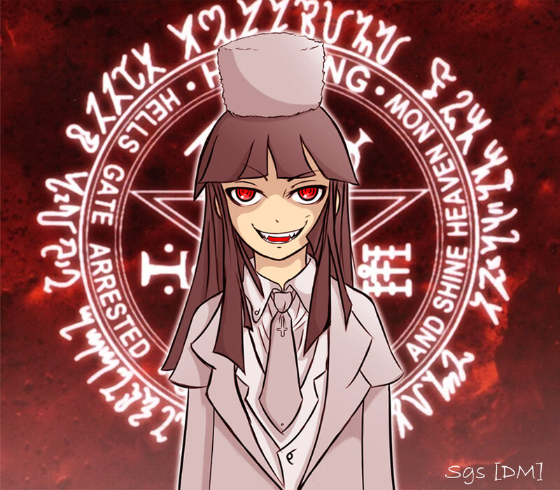 anime character with red eyes