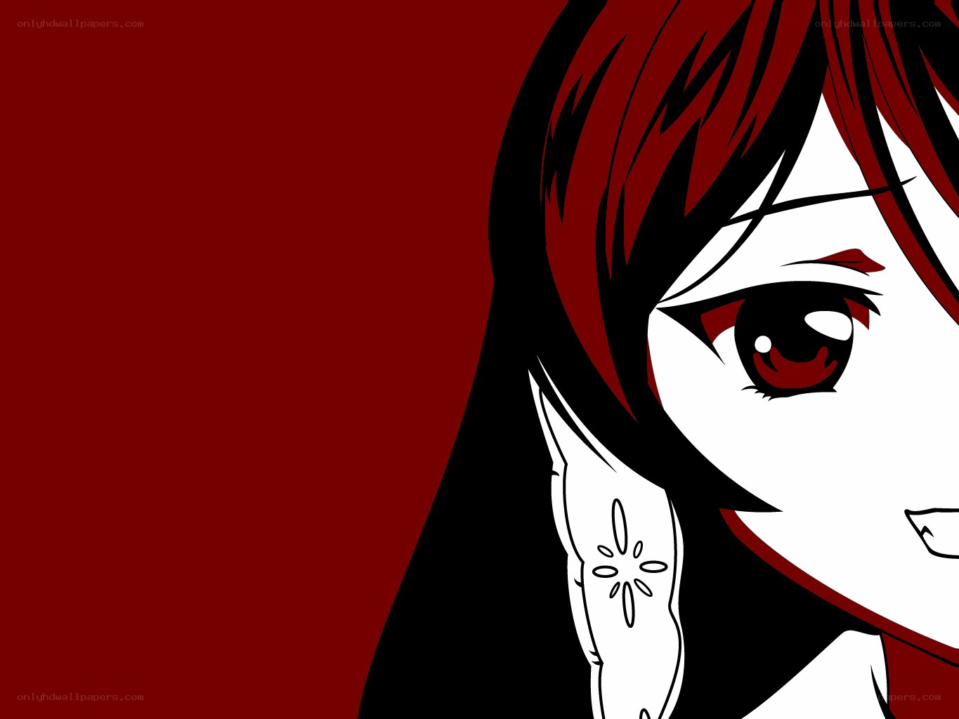 anime character with red eyes