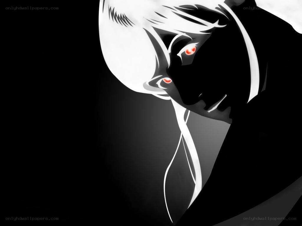 anime character with red eyes