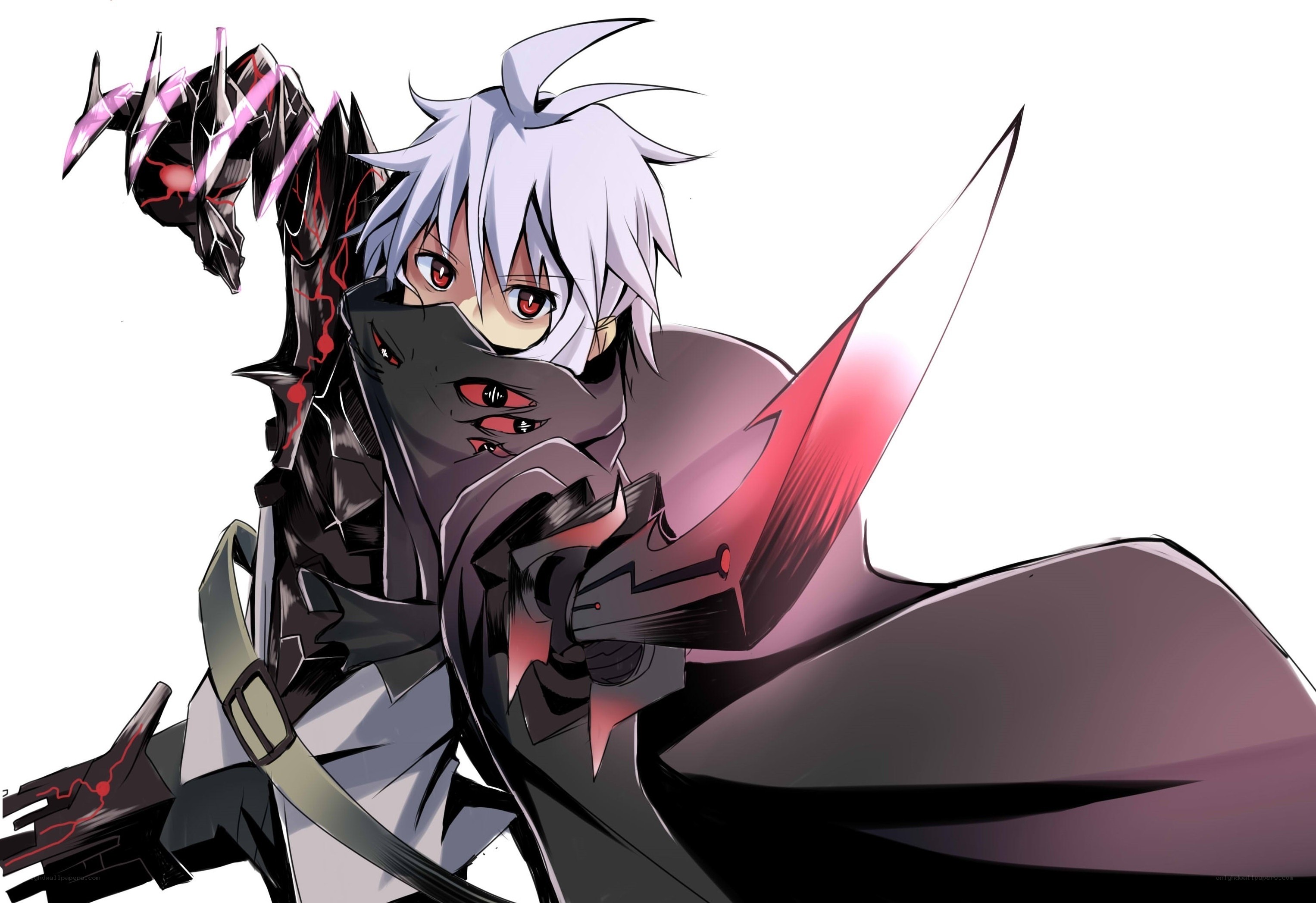 anime character with red eyes