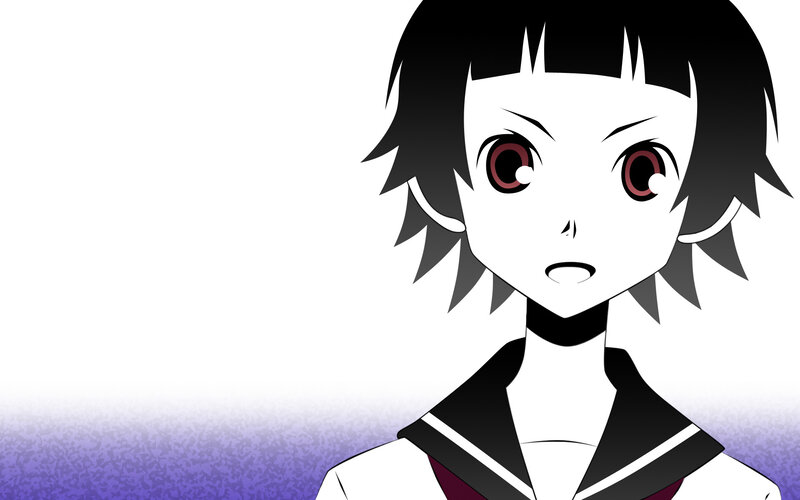 anime character with red eyes