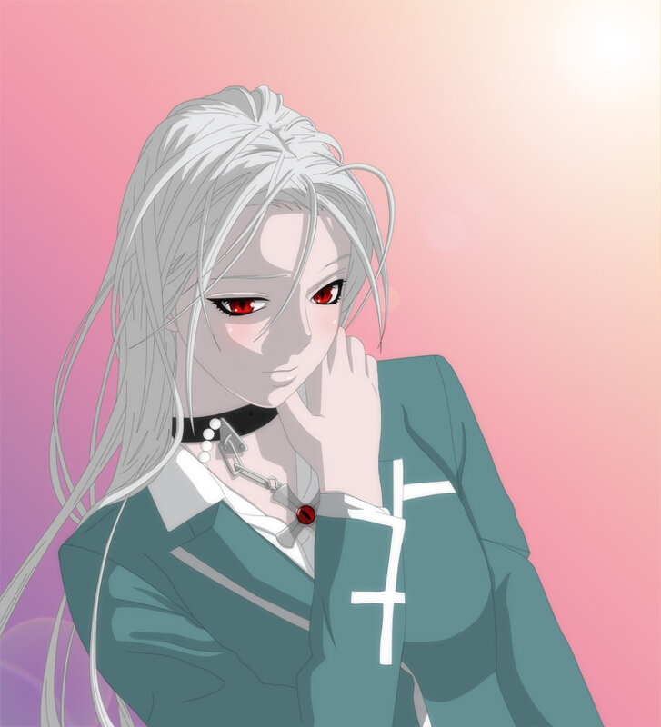 anime character with red eyes