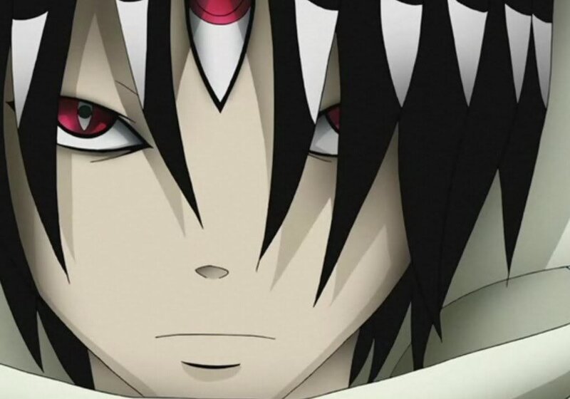 anime character with red eyes