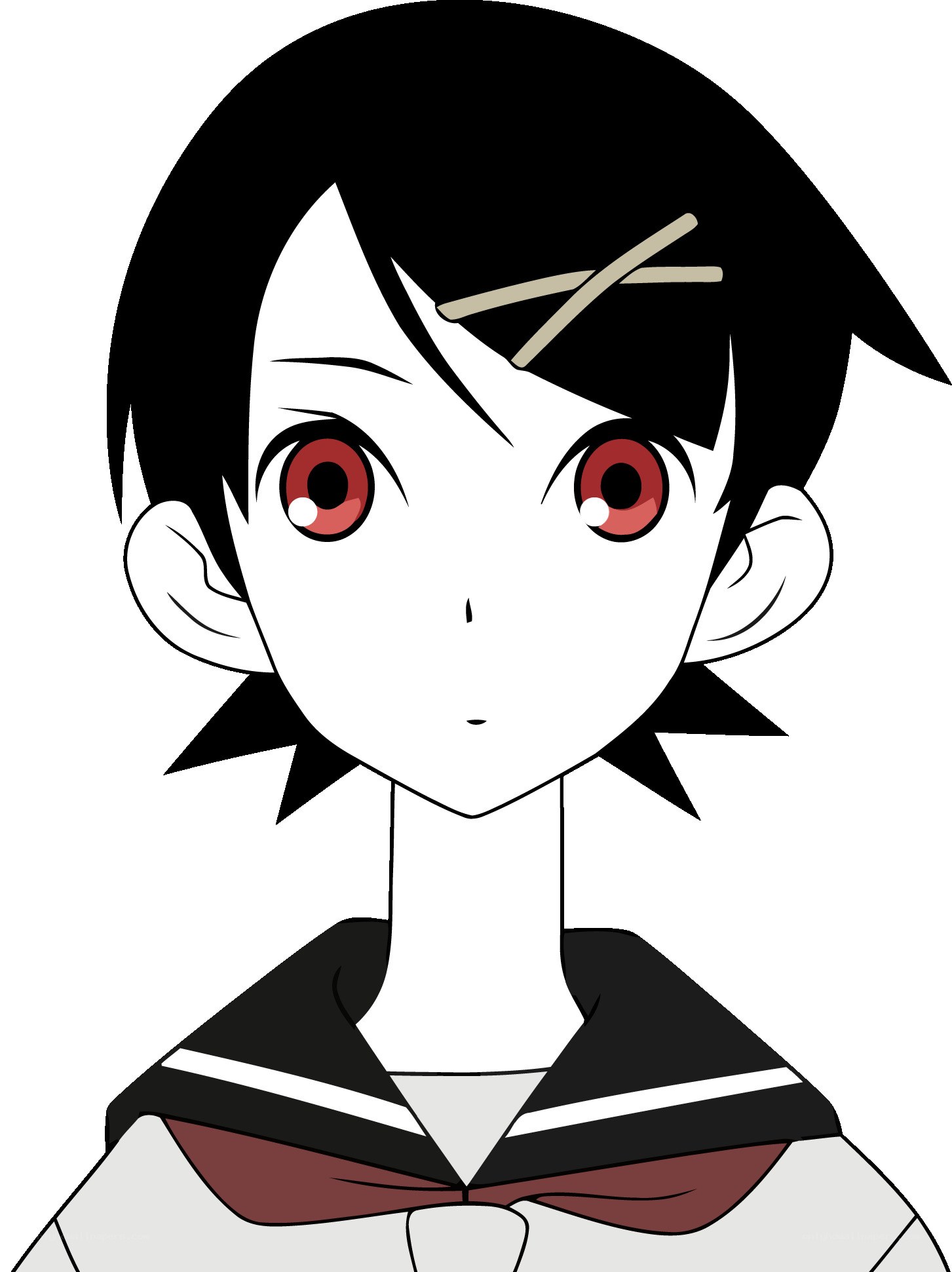 anime character with red eyes