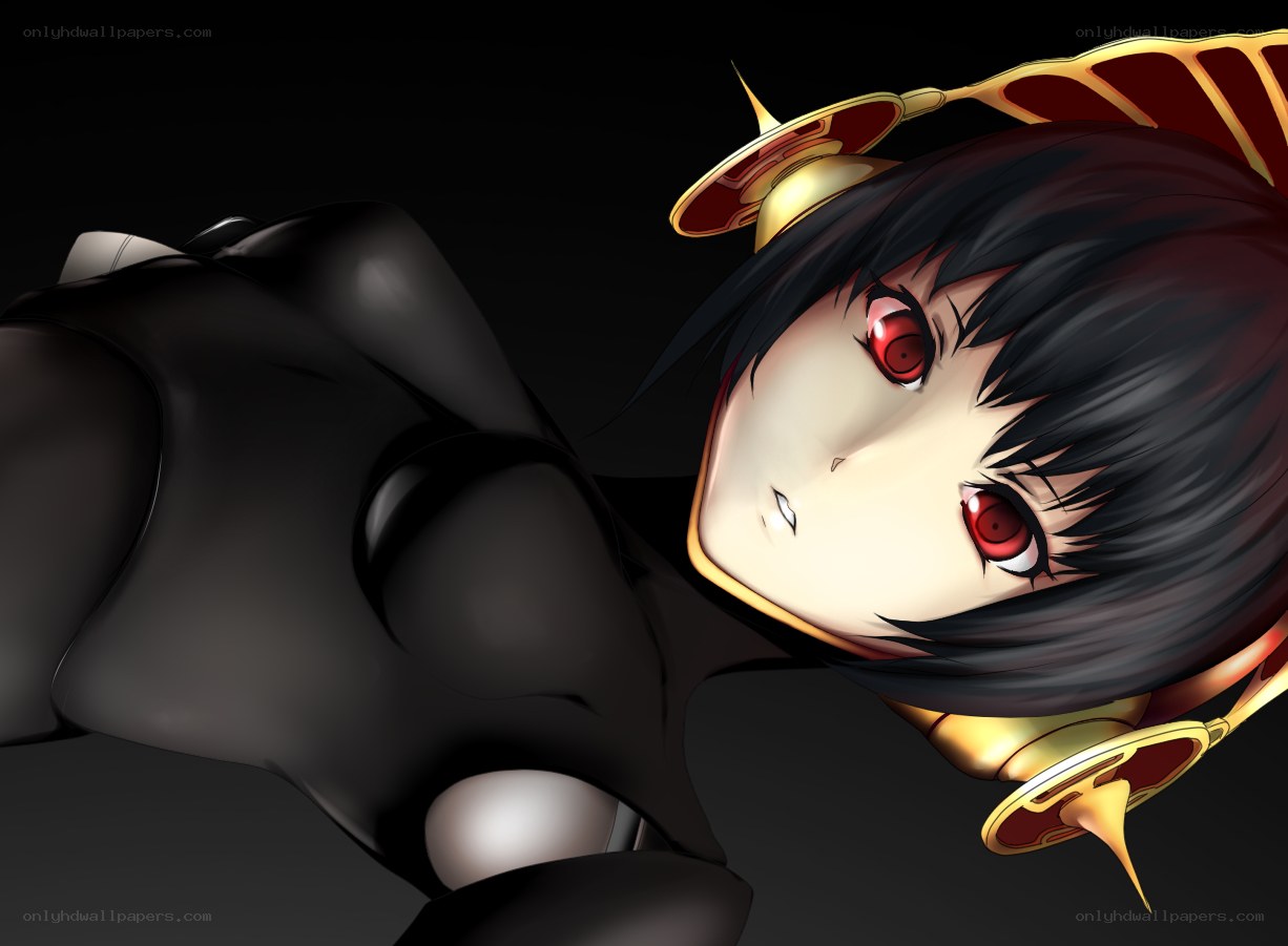 anime character with red eyes