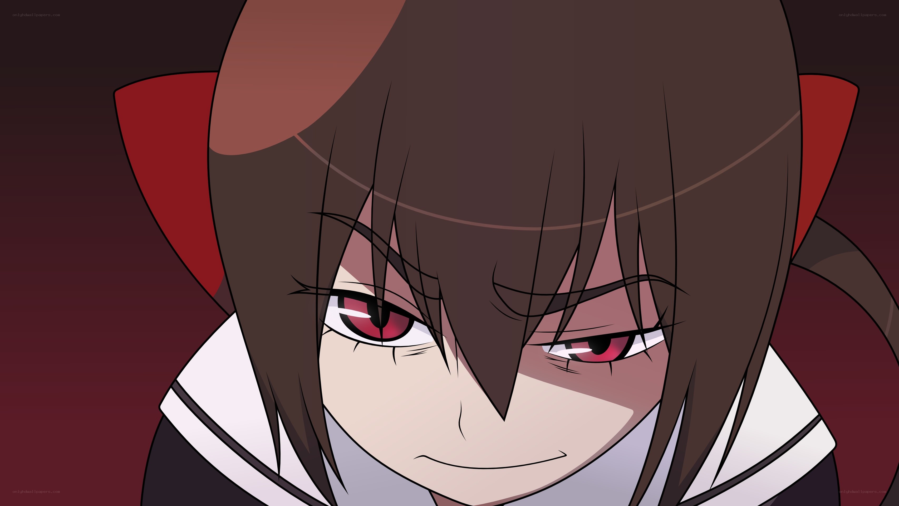 anime character with red eyes