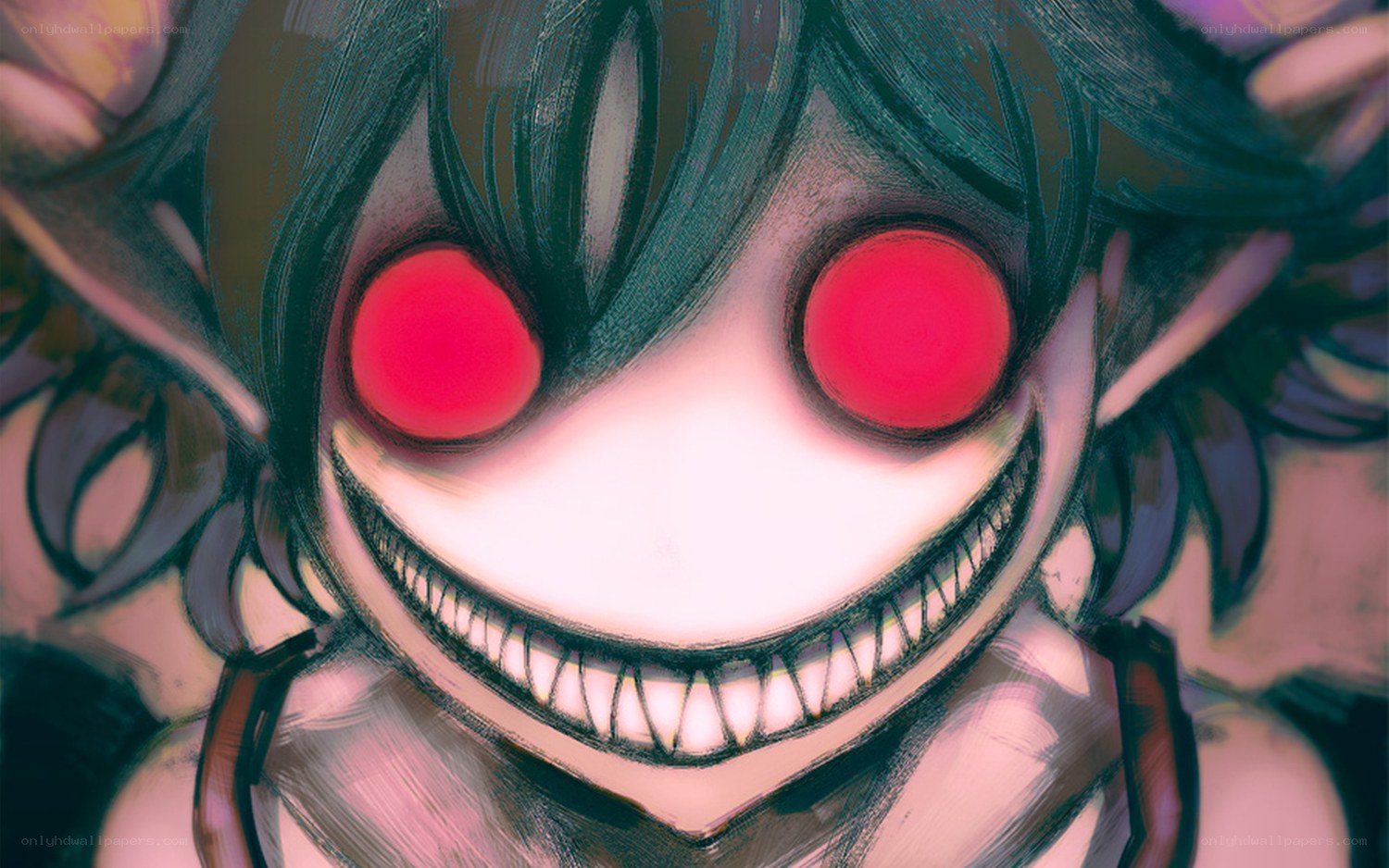 anime character with red eyes