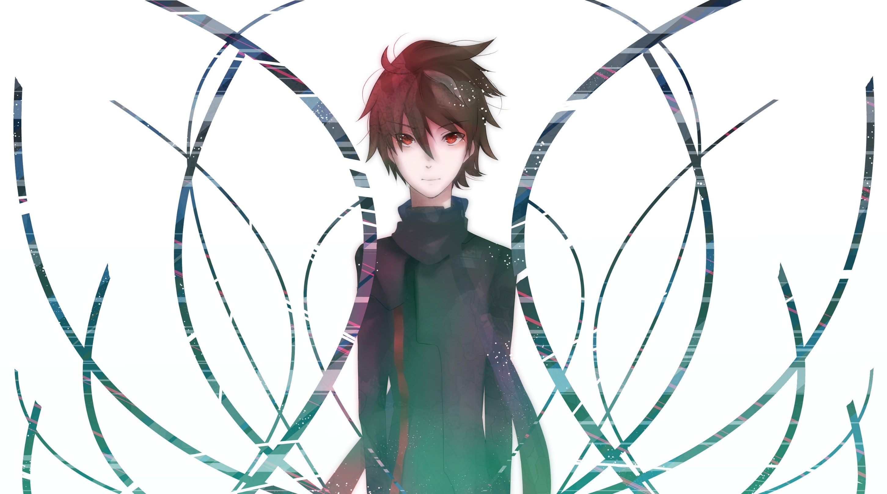 anime character with red eyes