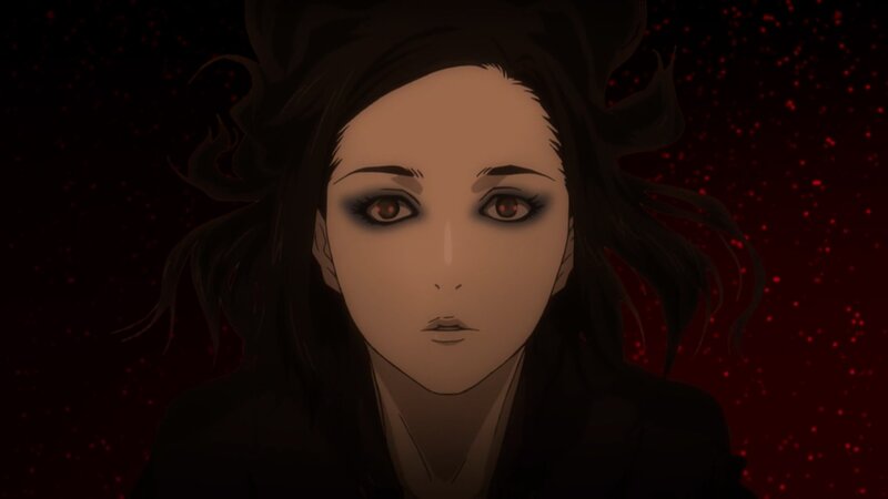 anime character with red eyes