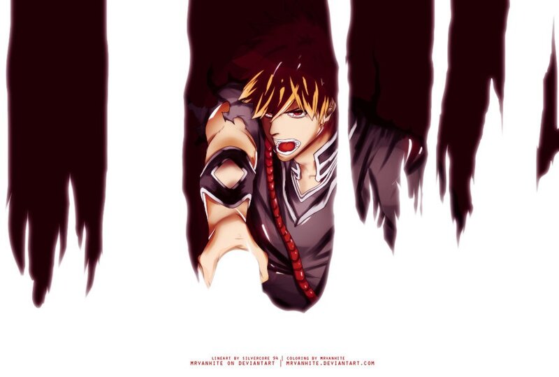 anime character with red eyes