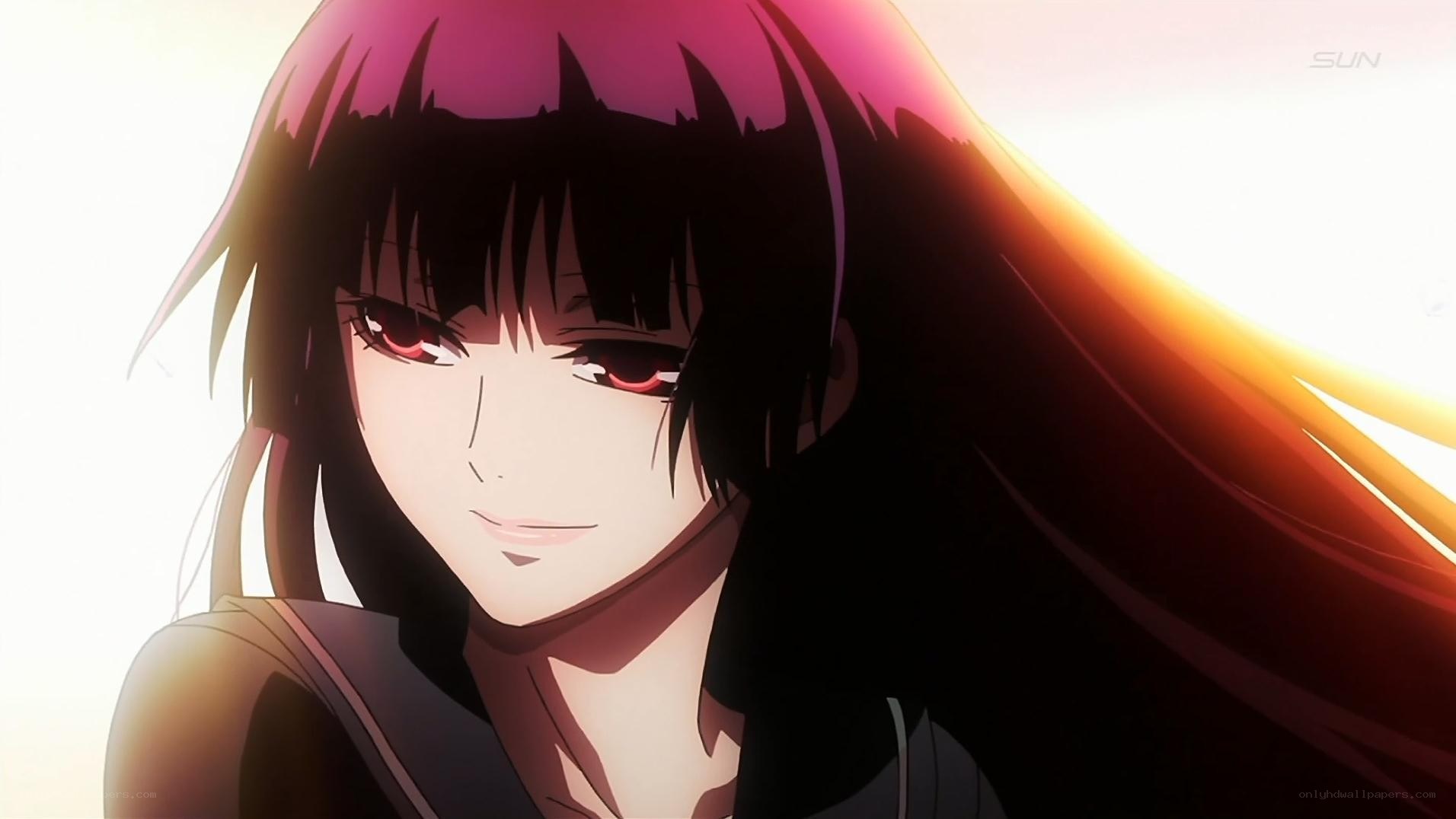 anime character with red eyes