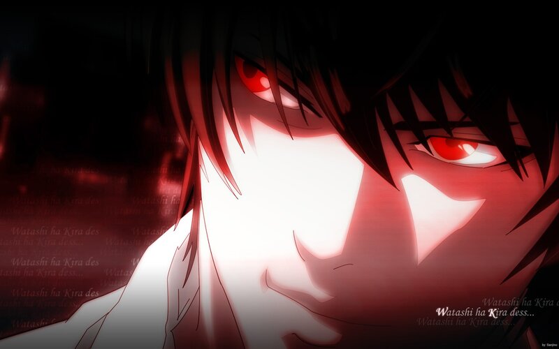 anime character with red eyes