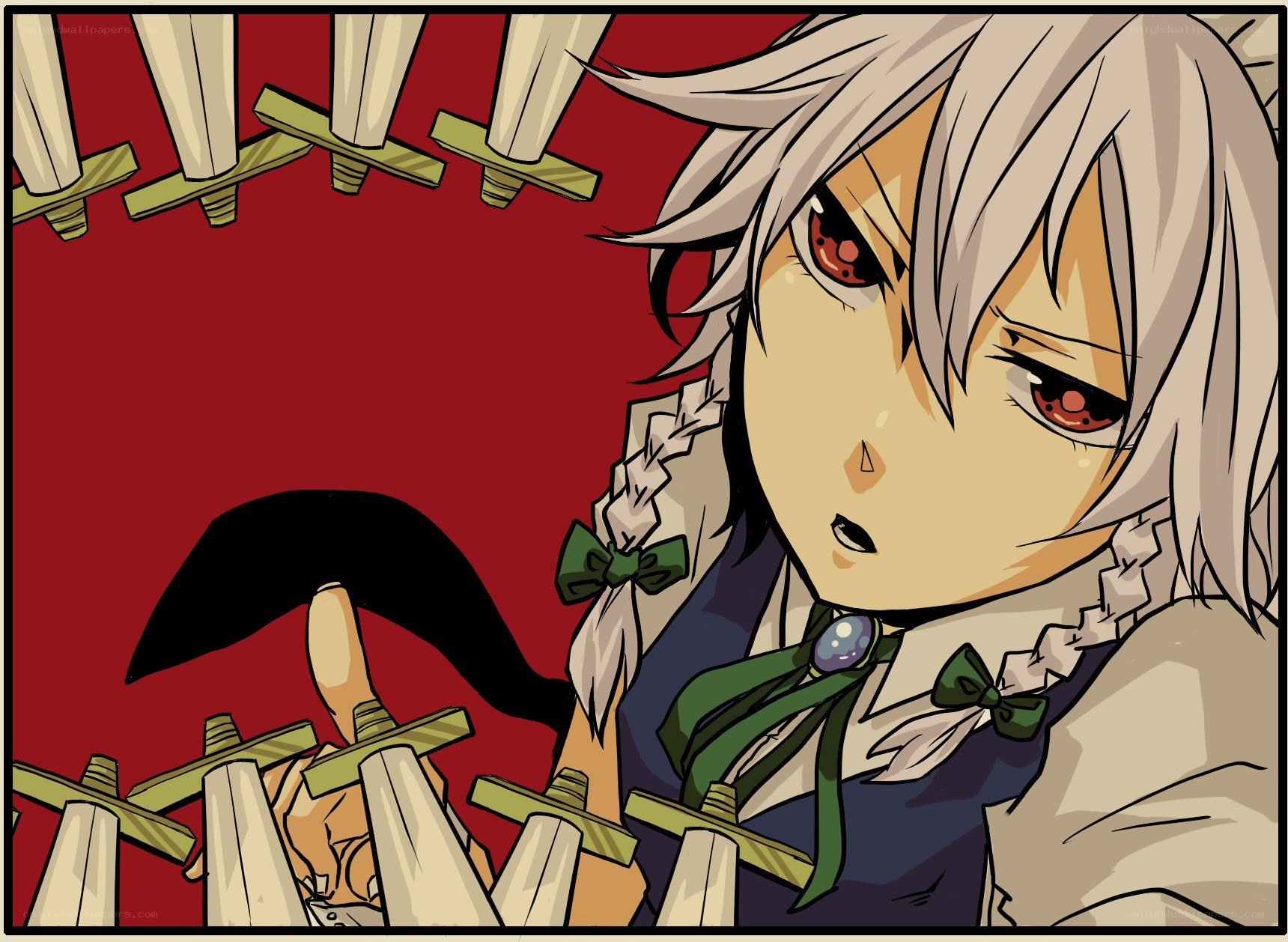 anime character with red eyes