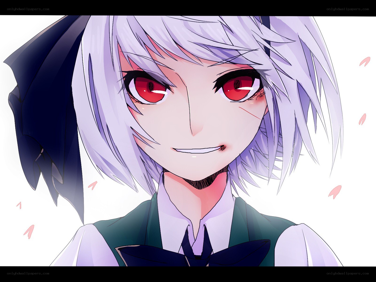 anime character with red eyes
