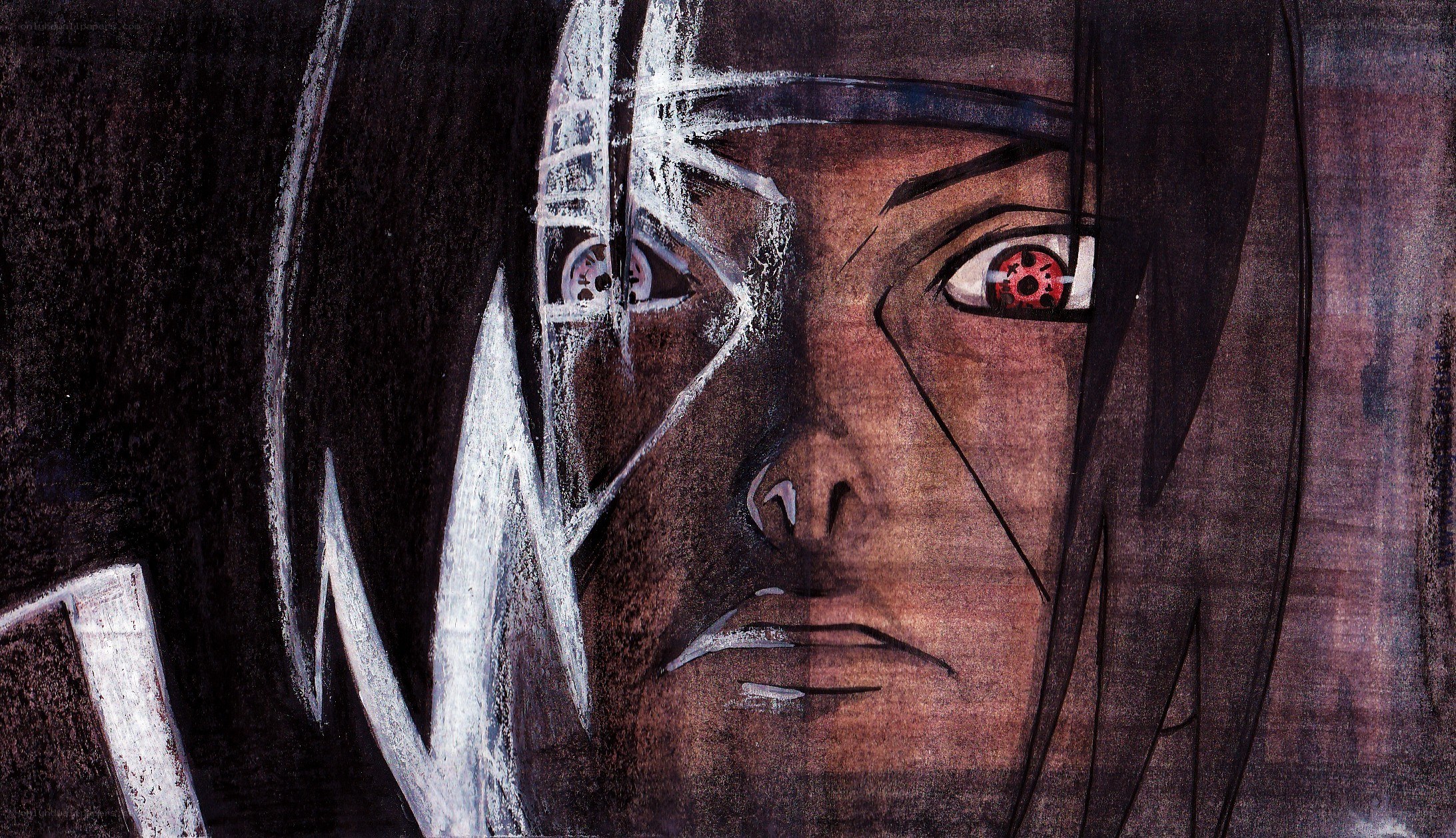 anime character with red eyes