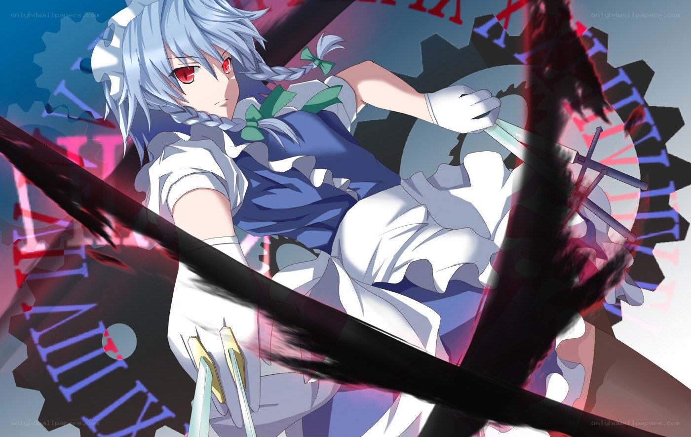 anime character with red eyes