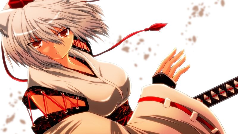 anime character with red eyes