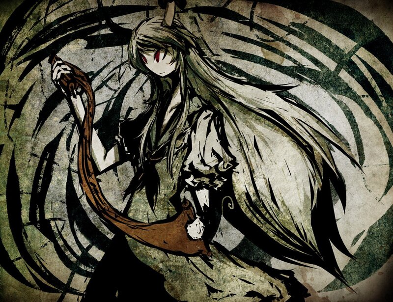 anime character with red eyes