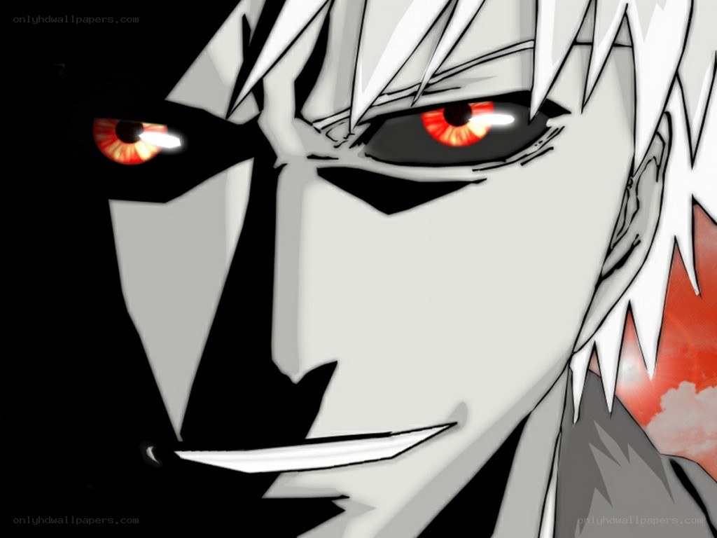 anime character with red eyes