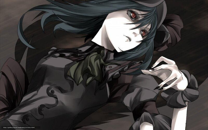 anime character with red eyes