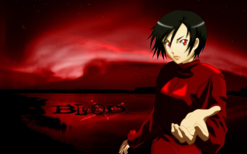 Anime character with red eyes