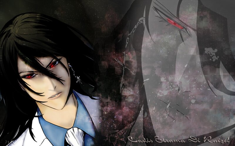 anime character with red eyes