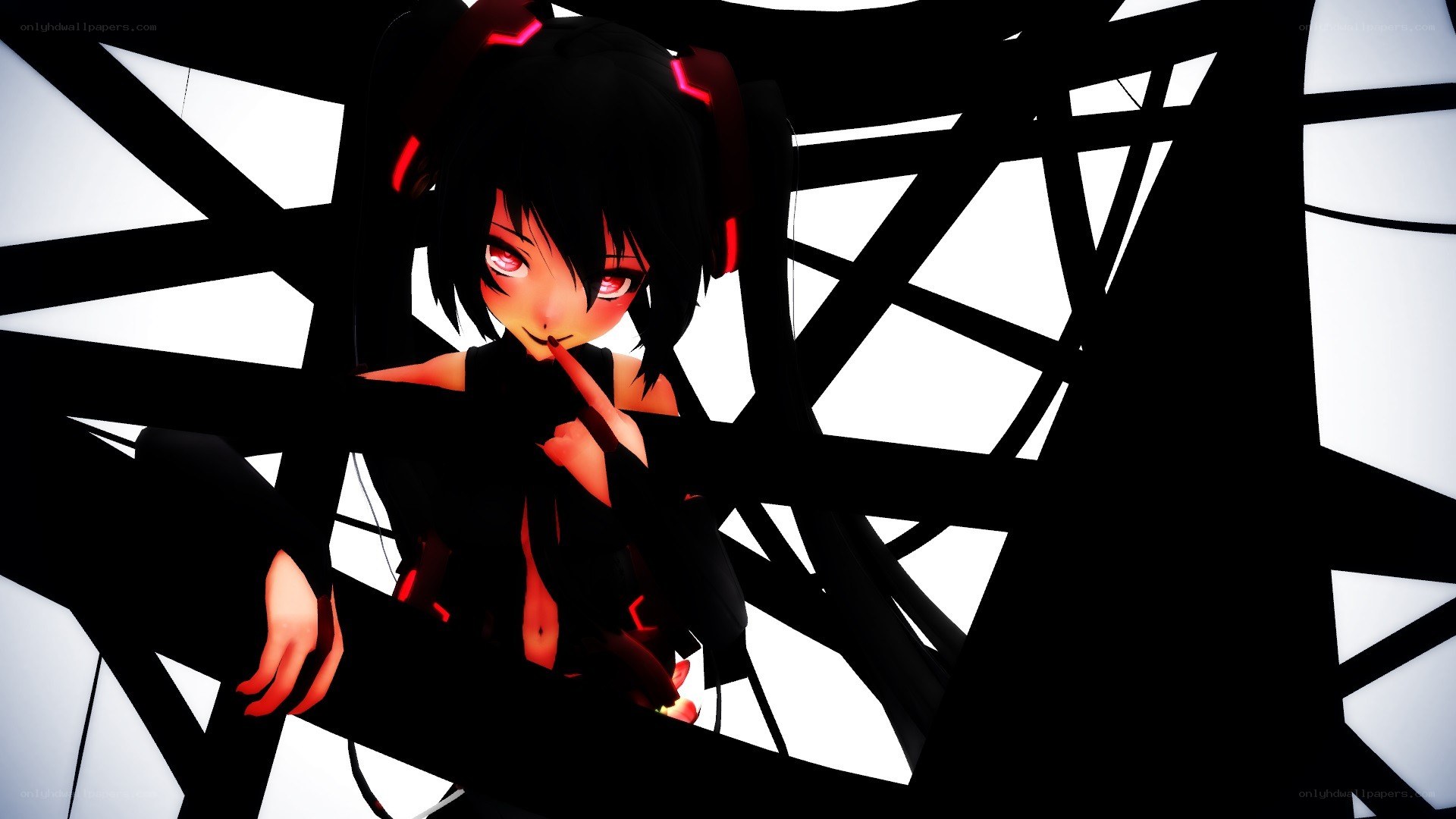 anime character with red eyes