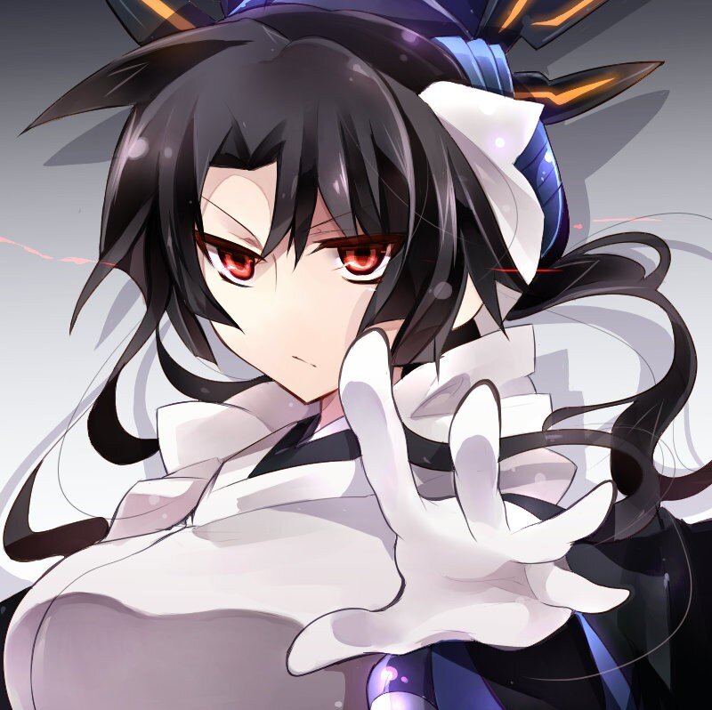 anime character with red eyes