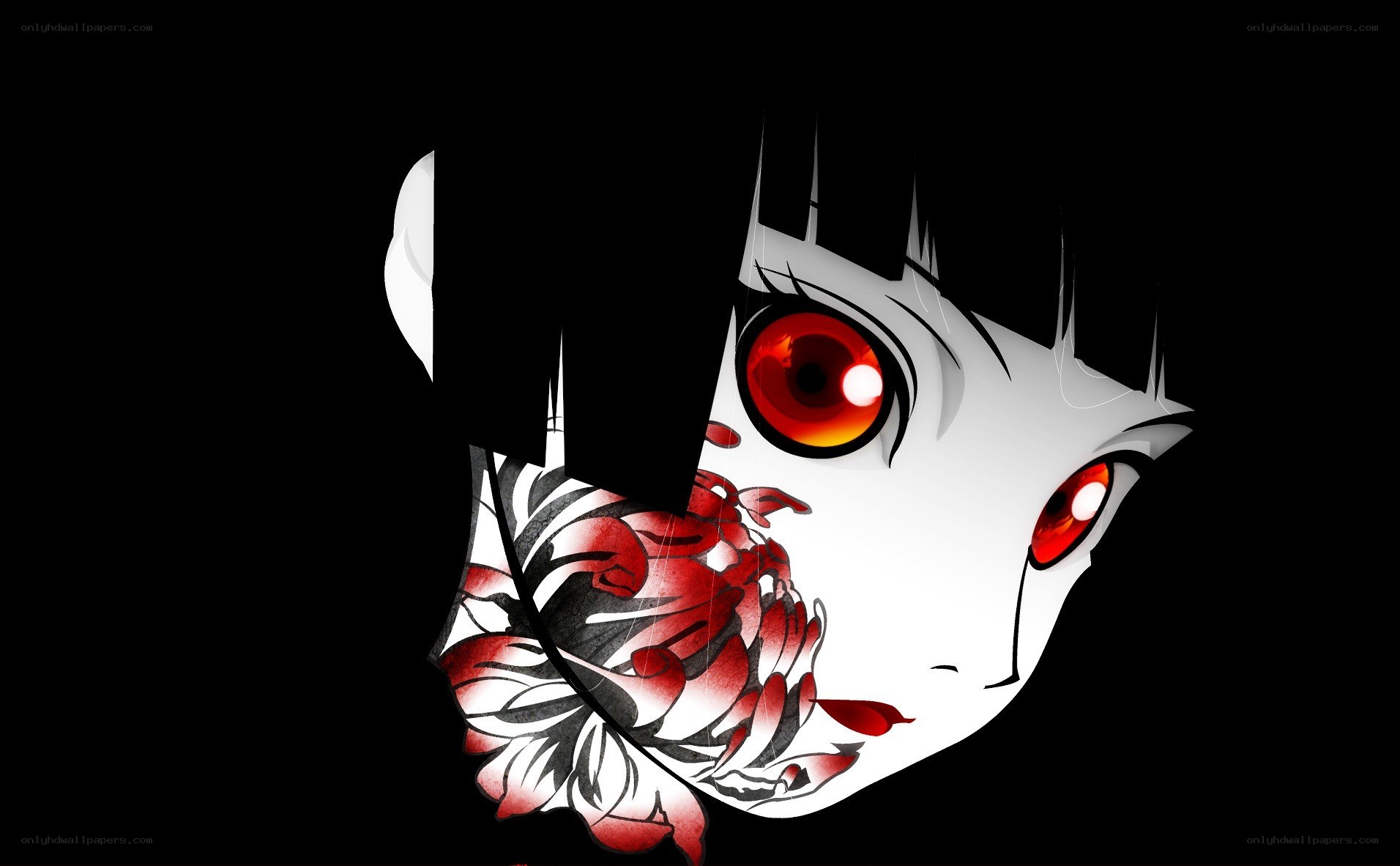 anime character with red eyes