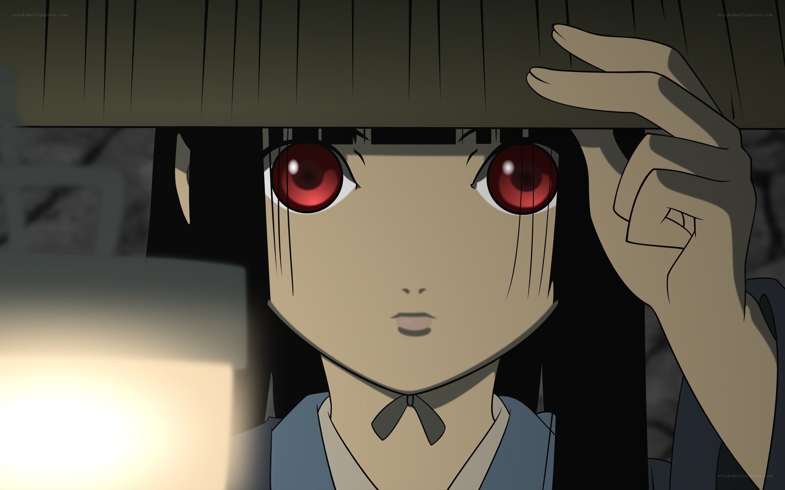 anime character with red eyes