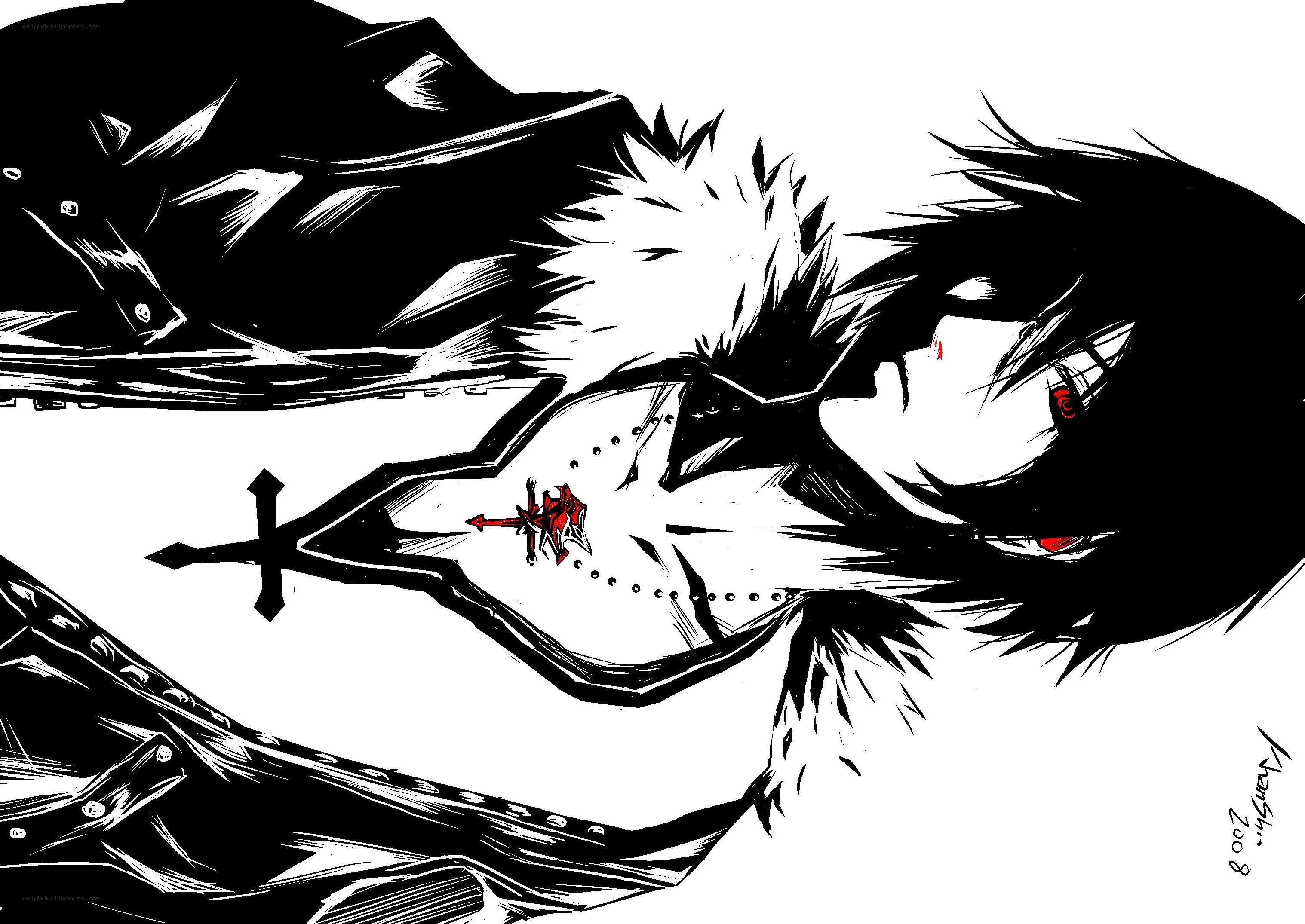 anime character with red eyes