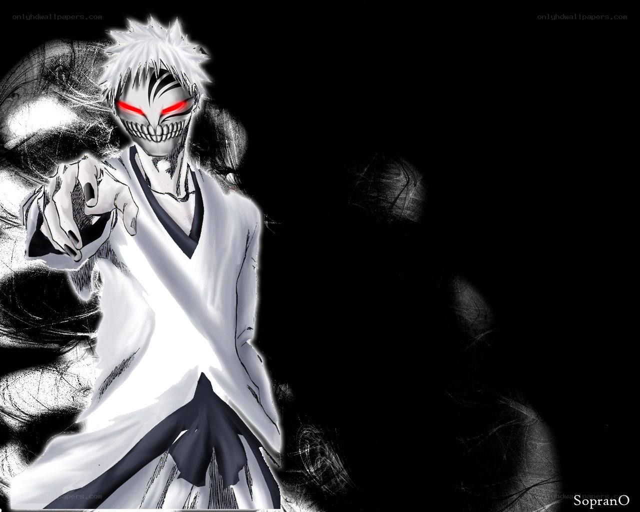 anime character with red eyes