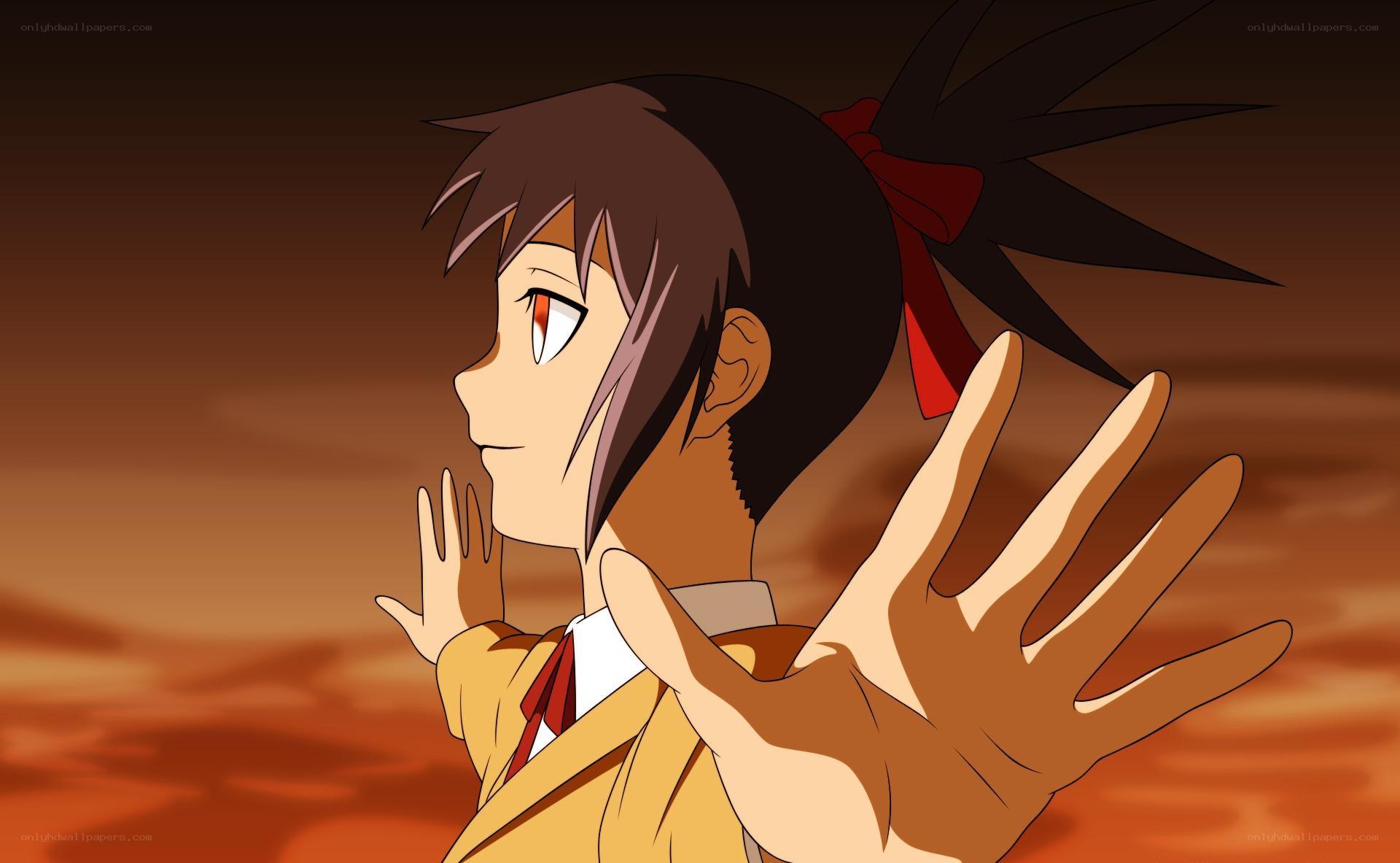 anime character with red eyes