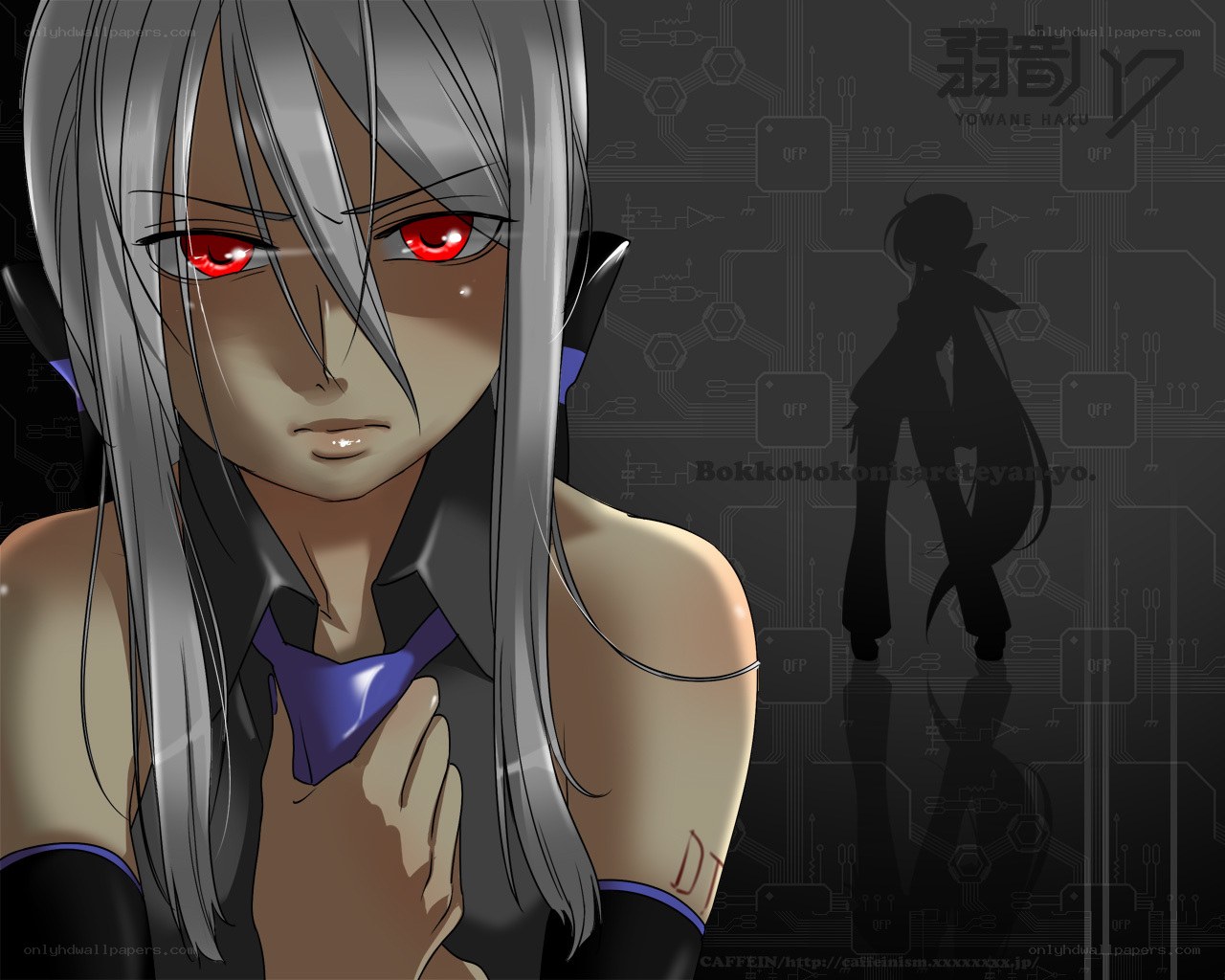 anime character with red eyes