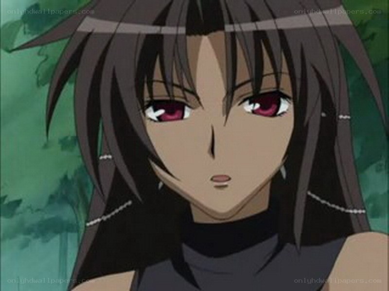 anime character with red eyes