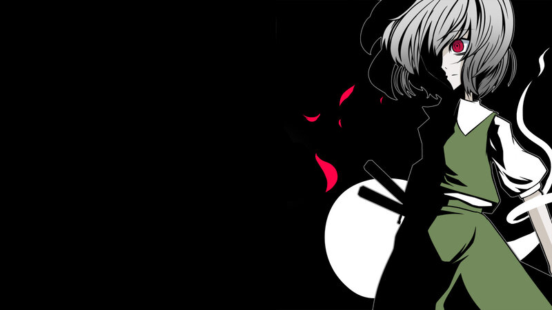anime character with red eyes