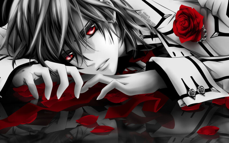 anime character with red eyes