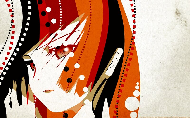 anime character with red eyes
