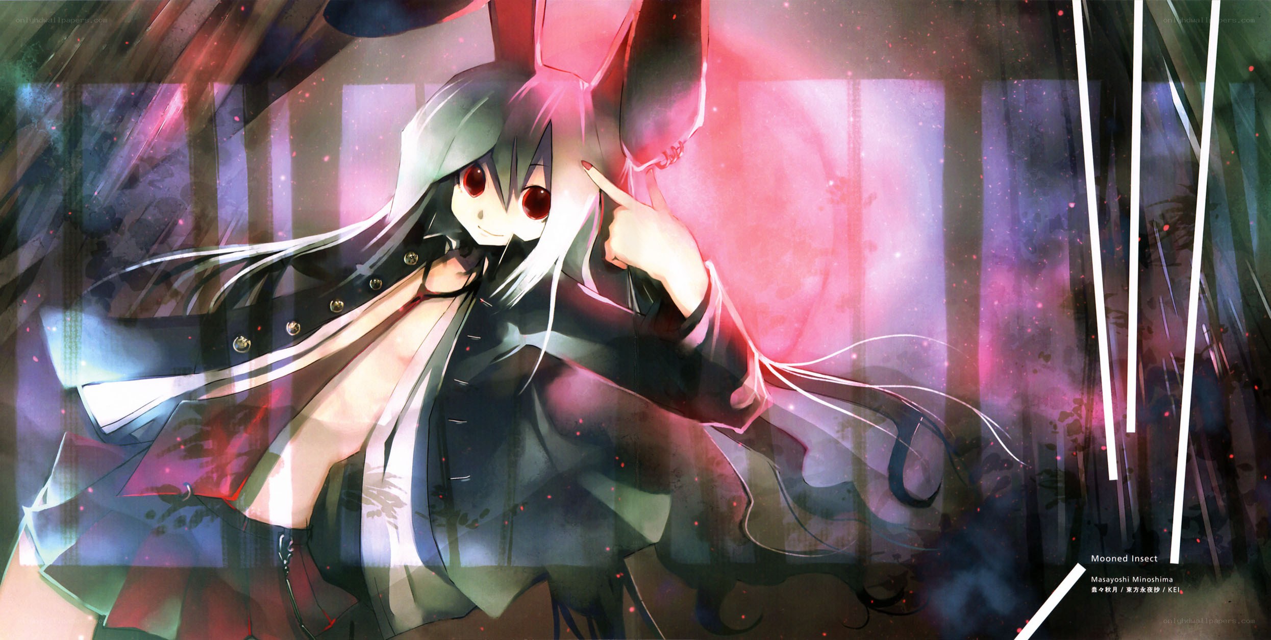 anime character with red eyes