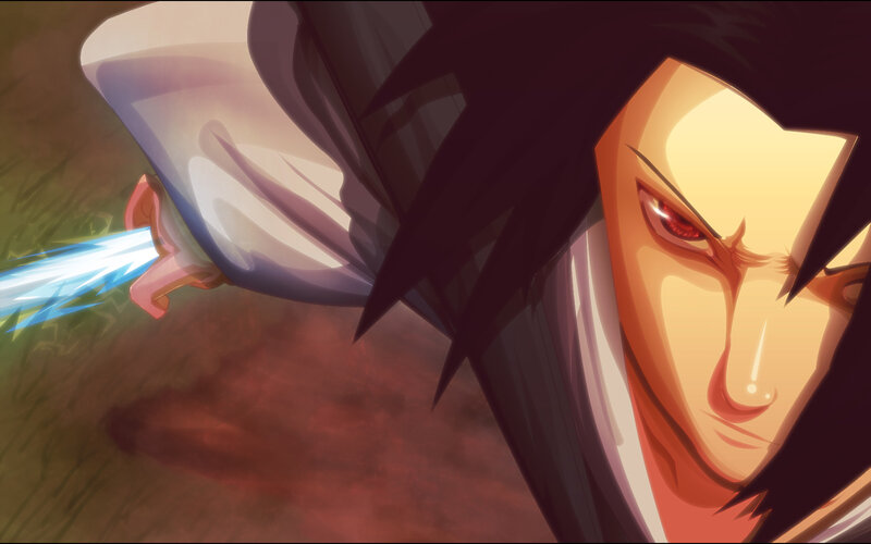 anime character with red eyes