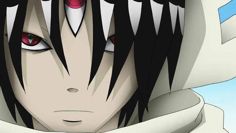 anime character with red eyes