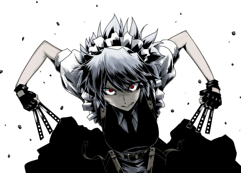 Anime Character with Red Eyes — Black, Aggressive
