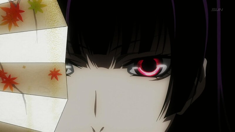Anime Character with Red Eyes — Black, Dramatic, Autumn, Fan