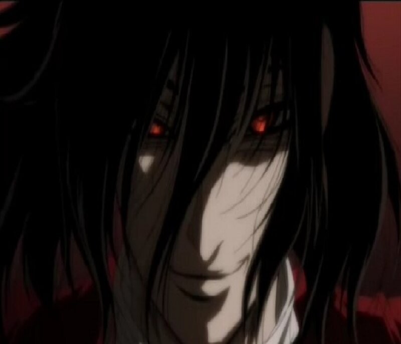 Anime Character with Red Eyes — Black, Dramatic, Dark Hair