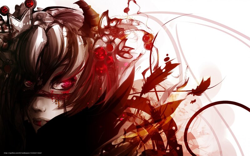 Anime Character with Red Eyes — Black, Dramatic, Digital Art, Red Eyes, Dark Hair
