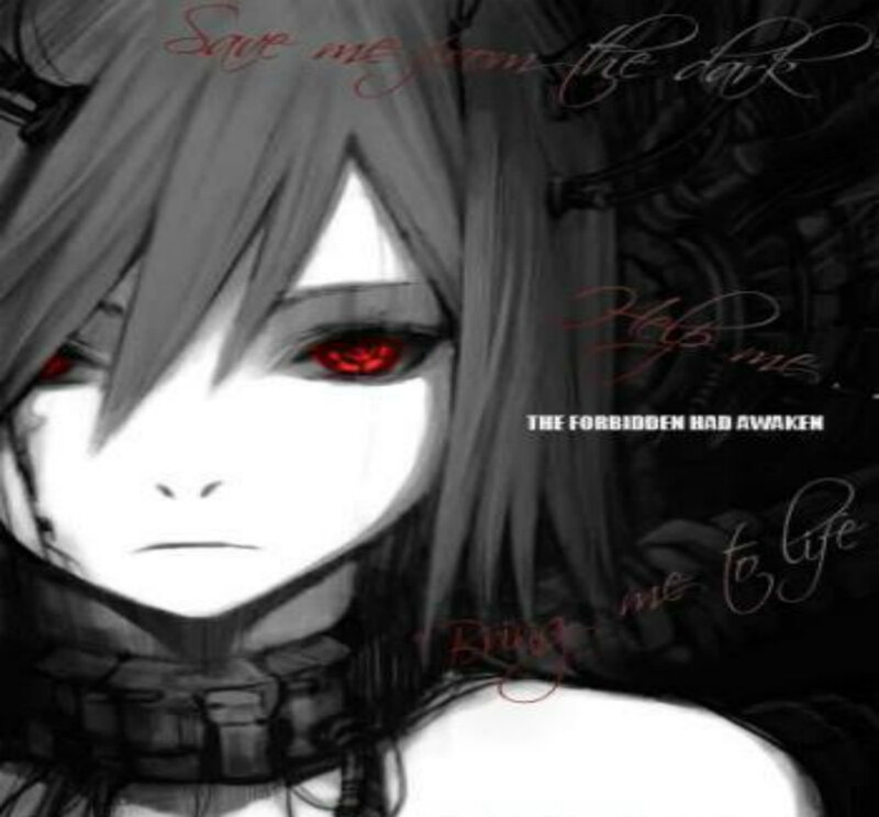 Anime Character with Red Eyes — Black, Dramatic, Digital Art, Red Eyes