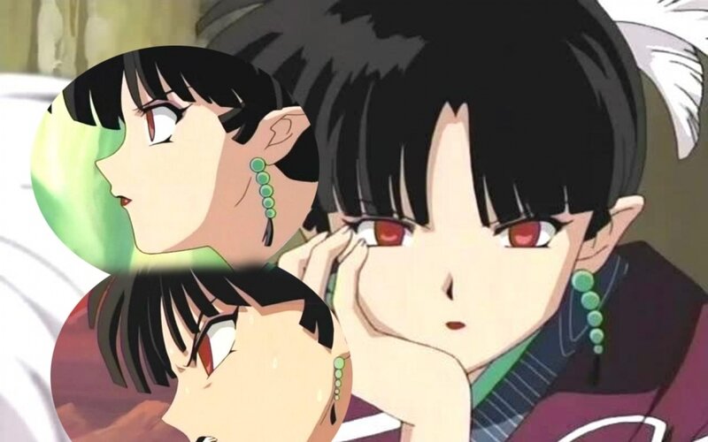 Anime Character with Red Eyes — Black, Dramatic, Earrings