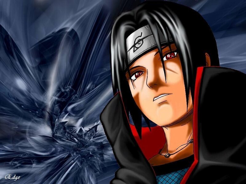 Anime Character with Red Eyes — Black, Dramatic, Headband